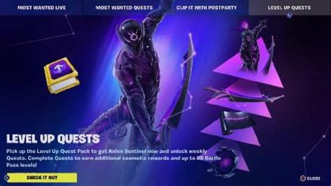 Fortnite NEW AXION SENTINEL SKIN Level Up Quest Pack Gameplay VICTORY