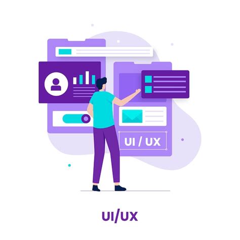 Diseño plano del concepto de diseño de ui ux ilustración para sitios