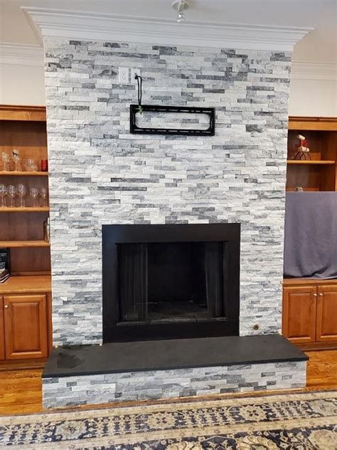 Black slate Fireplace Hearth - Natural Stone one piece hearth pad ...