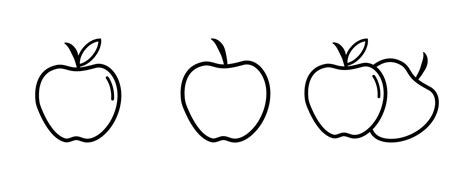 Apple Icon Lineal Style Apple Outline Icon Vector Illustration