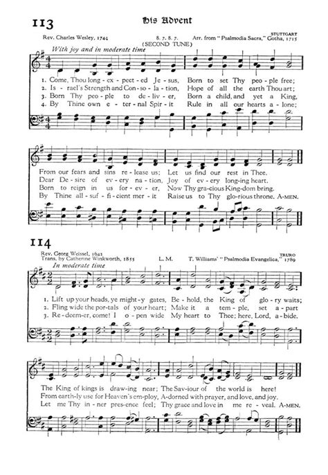 The Hymnal B Come Thou Long Expected Jesus Hymnary Org