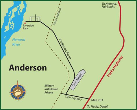 Maps of Alaska Roads By Bearfoot Guides: Map Of Anderson, Alaska On The ...