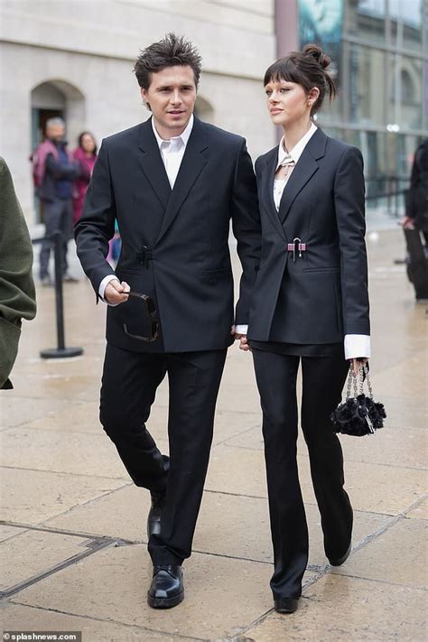 Brooklyn Beckham And Wife Nicola Peltz Match In Black Suits For