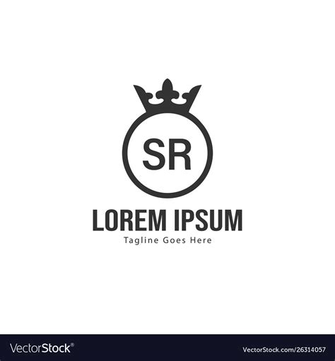 Initial sr logo template with modern frame Vector Image