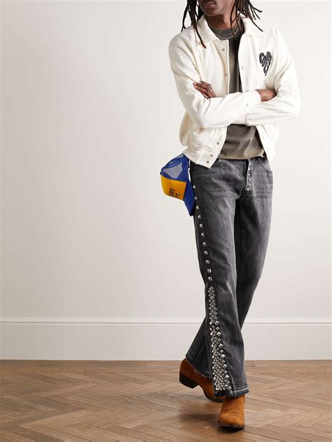 GALLERY DEPT. LA Slim-Fit Flared Frayed Studded Jeans for Men | MR PORTER