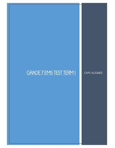 Grade 7 Ems Test Term 1 • Teacha