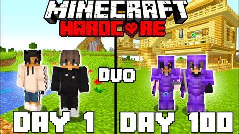 We Survived 100 Days In Hardcore Minecraft Duo Minecraft Hardcore 100