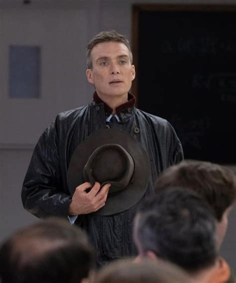 Oppenheimer Cillian Murphy Black Leather Jacket