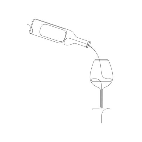 One Line Of Wine Bottles Pouring Wine Into Glasses Icon Wine Glass 12498161 Vector Art At Vecteezy