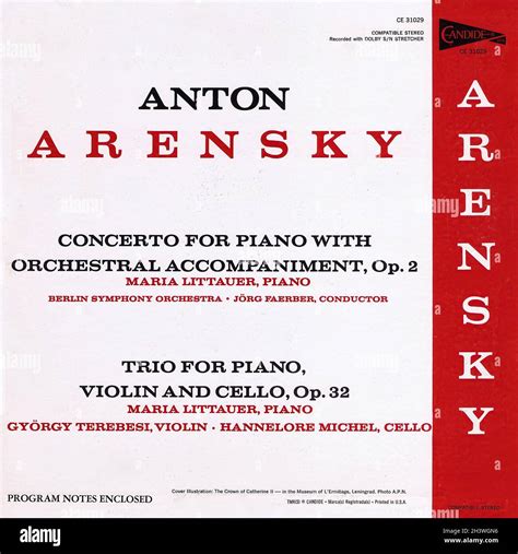 Arensky Piano Concerto Piano Trio Littauer Faerber Vox Candide 1