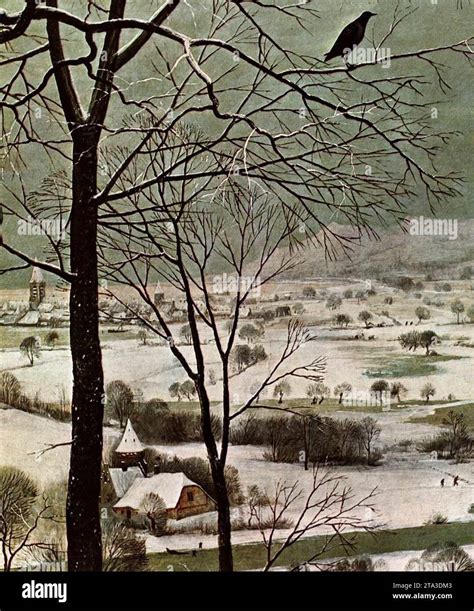 The Hunters In The Snow Detail By Pieter The Elder Bruegel Stock