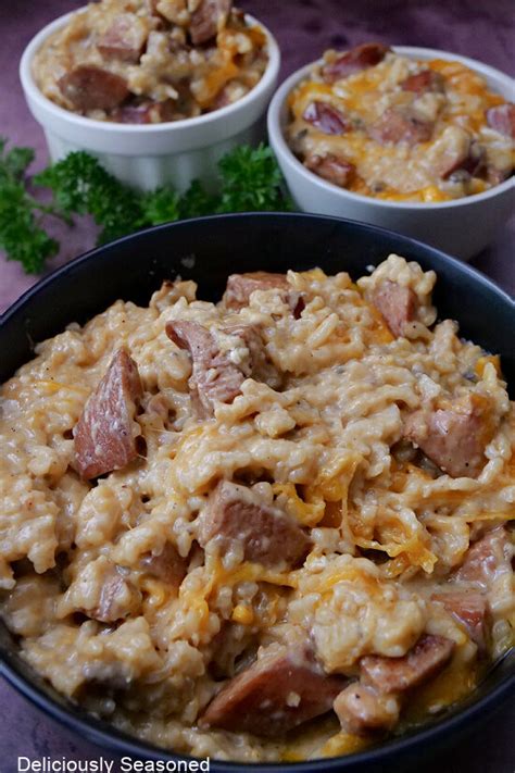 Cheesy Sausage And Rice Casserole Deliciously Seasoned