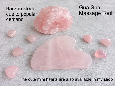 Gua Sha Scraping Massage Stone Natural Mushroom Shape Rose Quartz Gua