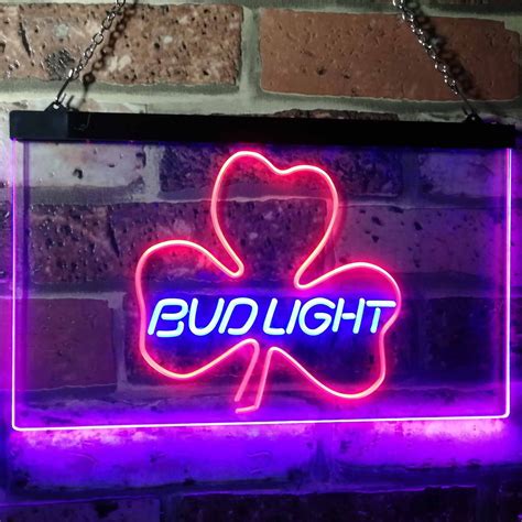 Bud Light Shamrock Neon Like Led Sign Dual Color Safespecial