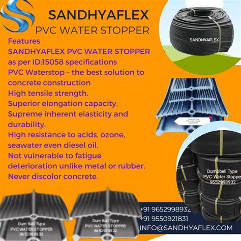 Installation Sandhyaflex Pvc Water Stopper At Rs Meter Pvc Water