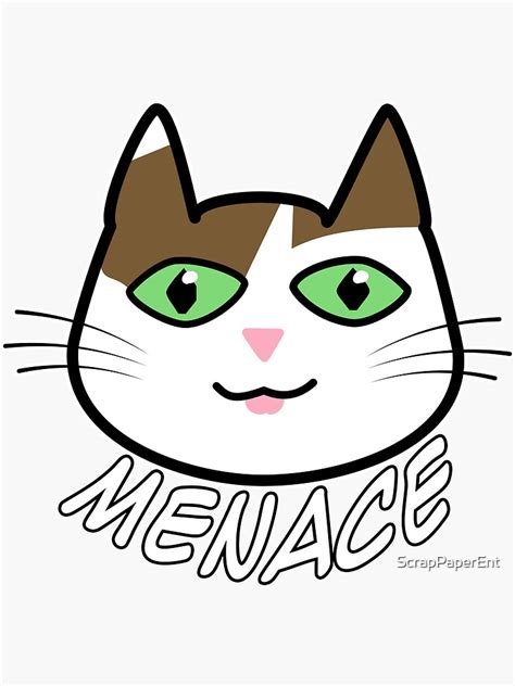 White Tabby Cat Blep Face Menace Sticker For Sale By Scrappaperent