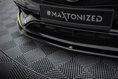 Maxton Design Front Splitter V4 Mercedes Benz Cla45 Amg Aero C117 Facelift Royal Body Kits