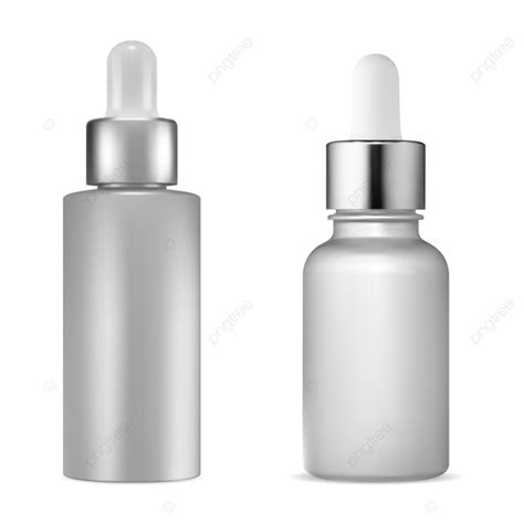 Dropper Bottle Mockup Oil White Matte Skin Illustration PNG And