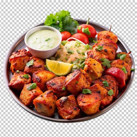 Delicious Chicken Tikka Platter Premium Ai Generated Psd