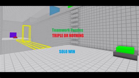 Roblox Teamwork Puzzles Triple Or Nothing Solo Wglitches Youtube