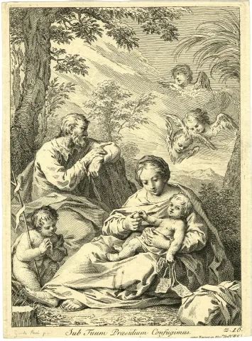 La Sainte Famille avec saint Jean Baptiste et trois anges Musées d