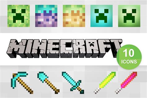 50 Minecraft Icons Custom Designed Icons Creative Market