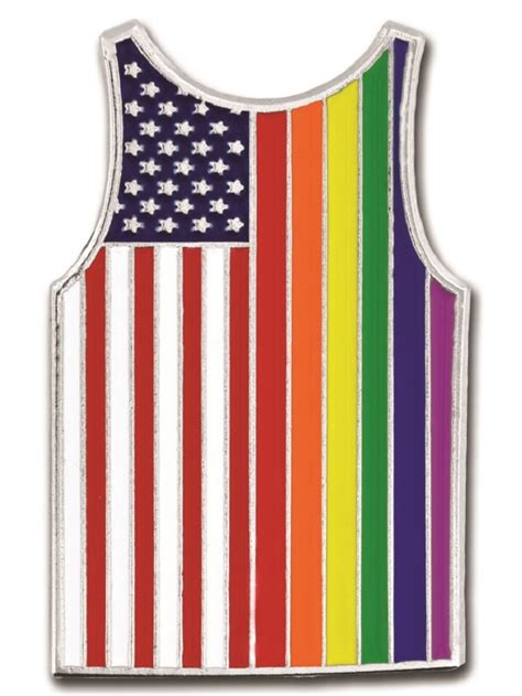 Gay Pride American Flag Tank Top LGBT Enamel Lapel Pin Walmart