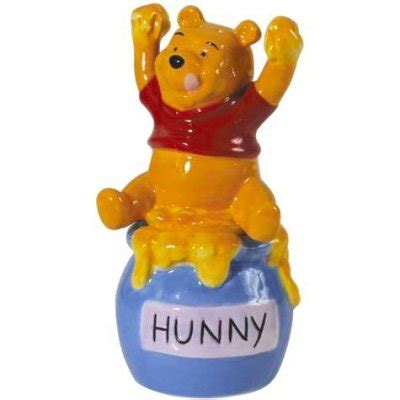 Winnie The Pooh Sitting On Hunny Pot Magnetized Salt Pepper Shaker