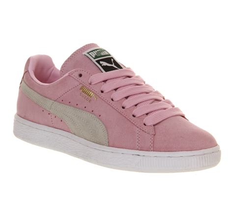 Puma Suede Classic PASTEL PINK WHITE Trainers Shoes | eBay