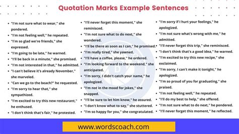 250 Quotation Marks Example Sentences Word Coach