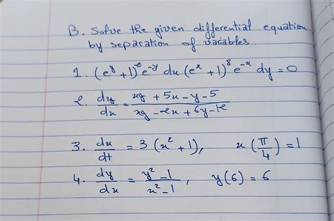 Solved B Solve The Given Differential Equation By