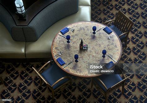 Fine Dining Table Set Stock Photo - Download Image Now - Blue, Dining ...