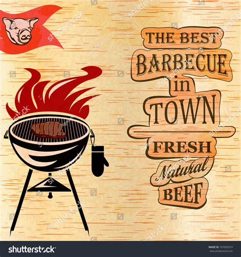 Vintage Bbq Poster Stock Vector 167003519 Shutterstock