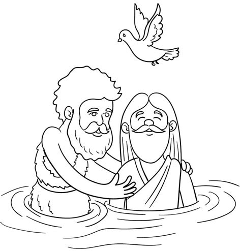 John Baptizing Jesus Coloring Pages