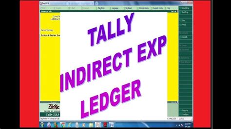 Tally How To Create Multiple Indirect Exp Ledger In English List Of