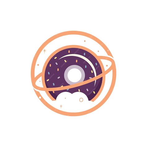 Diseño De Logotipo De Vector De Planeta Donut Vector Premium