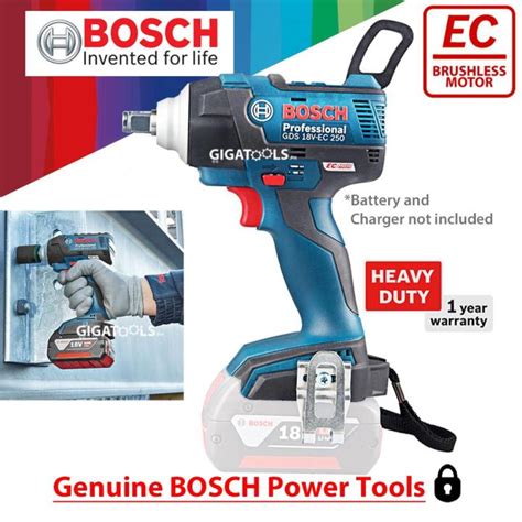 New Bosch Gds 18v Ec 250 Professional Brushless Cordless Impact Wrench