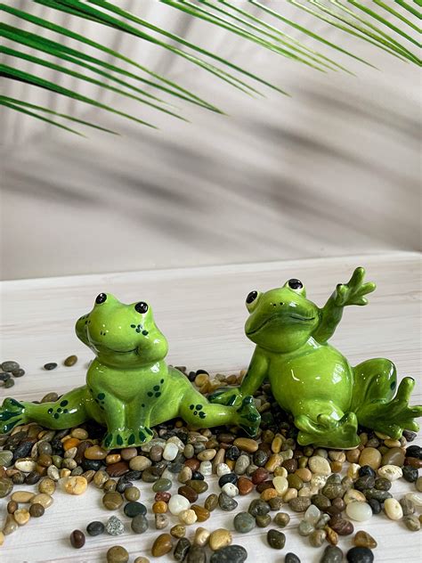 Cute Frog Figurine Garden Décor Ceramic Frog Yard Etsy