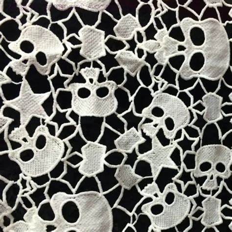 Cm Yard Water Soluble Lace Fabric Skull Hollow Embroidere Milk Silk