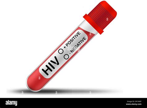 HIV Test Tube With Red Fluid Sample Isolated 3d Rendering Stock Photo