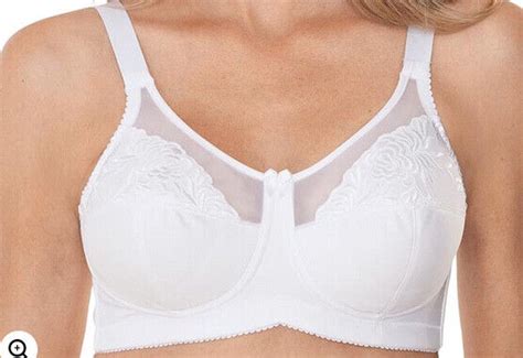 Nwt Elila 52b Embroidered Microfiber White Soft Cup Bra Style 1301 Ebay