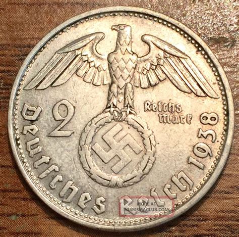 B Silver Germany Third Reich Reichsmark Hindenburg Coin Vienna