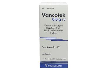 VANCOTEK 500 MG IV ENJEKSIYONLUK COZELTI HAZIRLAMAK ICIN LIYOFILIZE TOZ