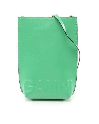 Green Ganni Shoulder Bags For Women Lyst