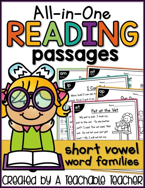 Reading Comprehension Passages For Short Vowel Word Families School Reading Teaching Reading