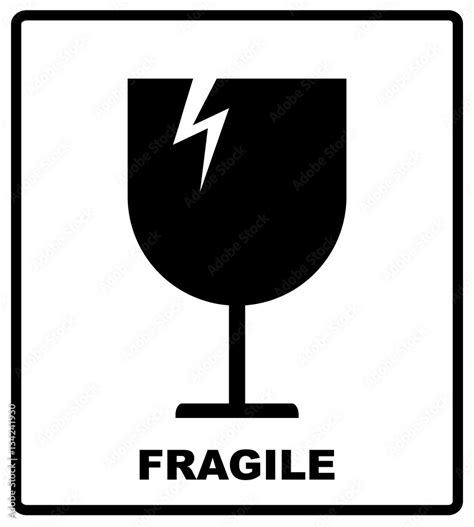 Breakable Or Fragile Material Packaging Symbol Vector Illustration