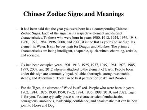 PPT - Chinese Zodiac Signs and Meanings PowerPoint Presentation, free ...