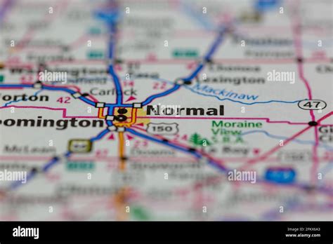 Normal Illinois Shown On A Geography Map Or Road Map Stock Photo Alamy