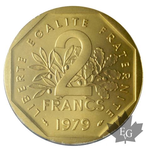 Monnaies FRANCE 1979 2 FRANCS Piéfort or Semeuse PCGS SP68