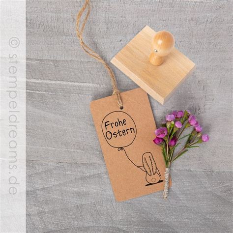 Frohe Ostern Stempel Hase Mit Ballon Motiv 320 Stempeldreams